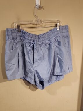 aerie Light Blue Elastic Waist Athletic Shorts